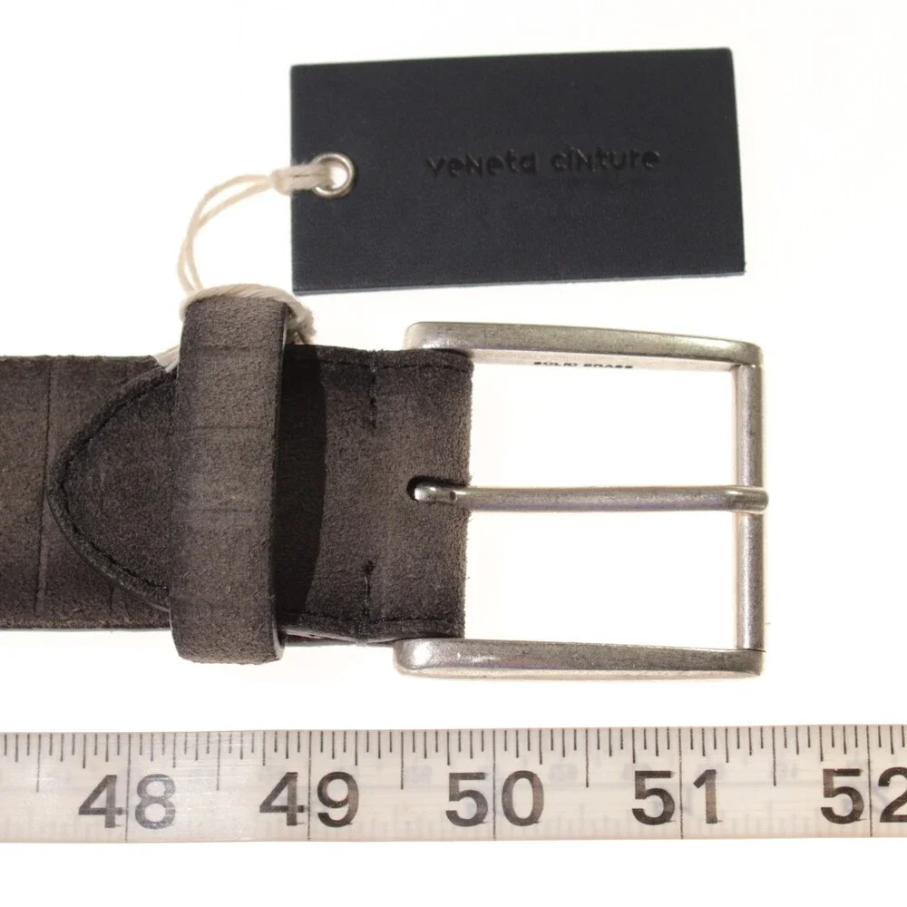 Veneta Cinture NWT Classic Belt Size 115 (US 44) in Gray Leather Made in Italy